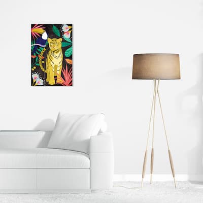 Wynwood Studio Canvas Animals Hidden Feline Yellow and Global Wall Art Canvas Print - Yellow, Black