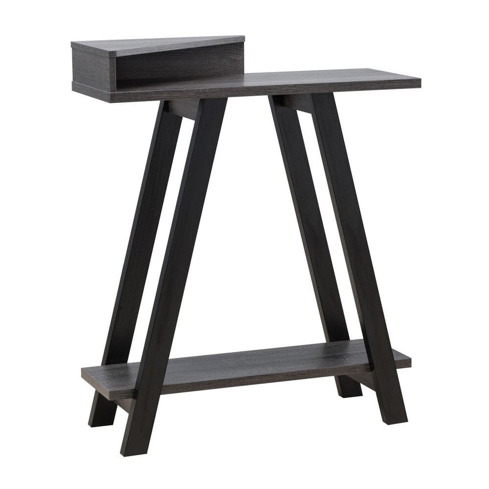 Baki 38 Inch Modern Wood Side Console Table, Corner Compartment - 11.5 L x 31.25 W x 37.5 H Inches