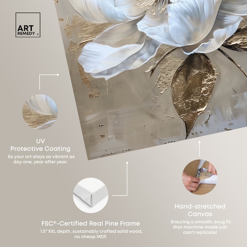 Art Remedy Athenas Flower Gallery Wrapped Floral Fine 1 Piece Canvas Wall Art