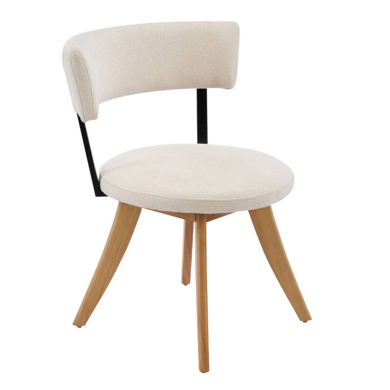 Christopher Knight Home - Modern Upholstered Rubber Wood Dining Chairs with Curved Back
