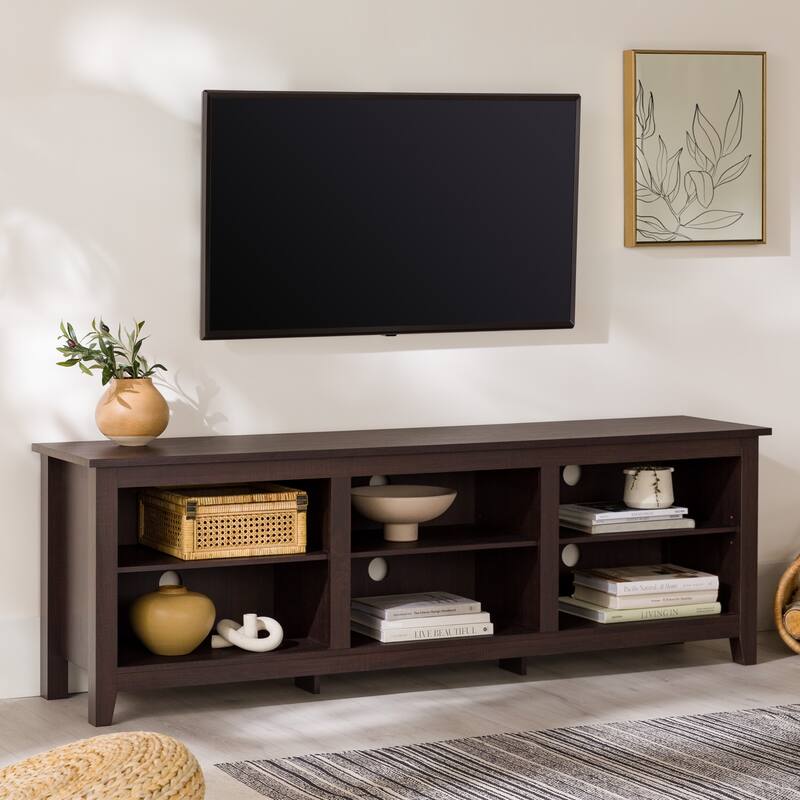 70" Open Storage TV Stand for 80" TVs - Modern Transitional Design with Adjustable Shelving