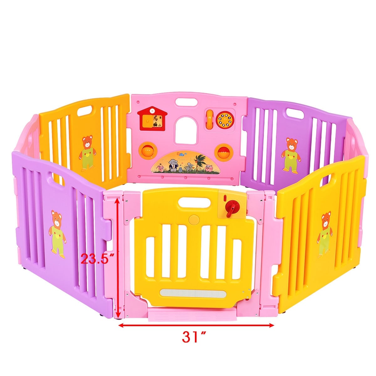 Baby Girl Playpen Kids 8 Panel Safety Play Center Yard Home Indoor Outdoor Pink