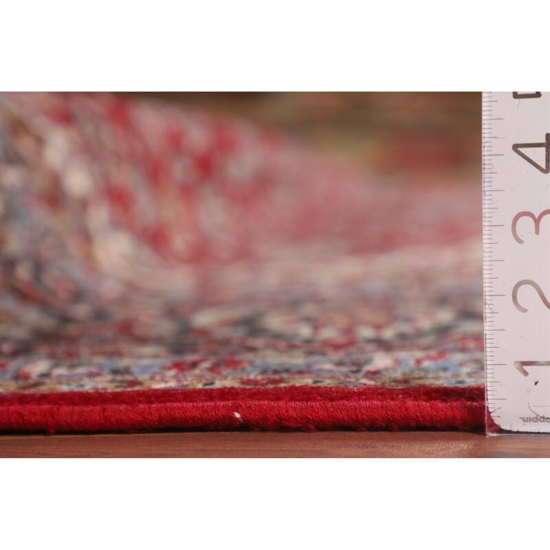 Red Traditional Kashan Turkish Rug Machine Made Oriental Carpet - 9'9" x 12'11"