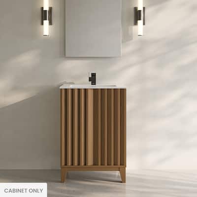 Troyes 24" Freestanding Bathroom Vanity Cabinet Without Top In Brown Oak - 24