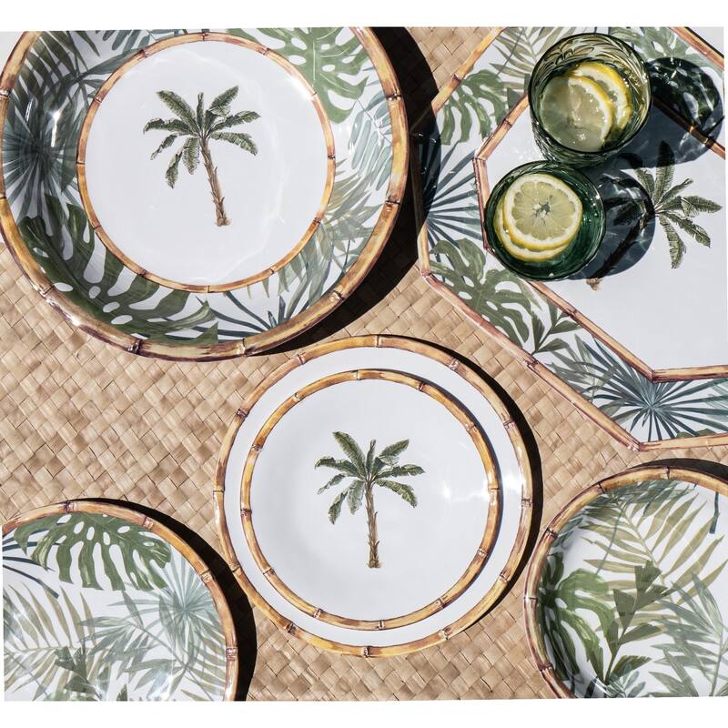 Abode Homewares Rainforest Palm NewWave Melamine Dinner Plate - Green - 10.5" - Set of 6