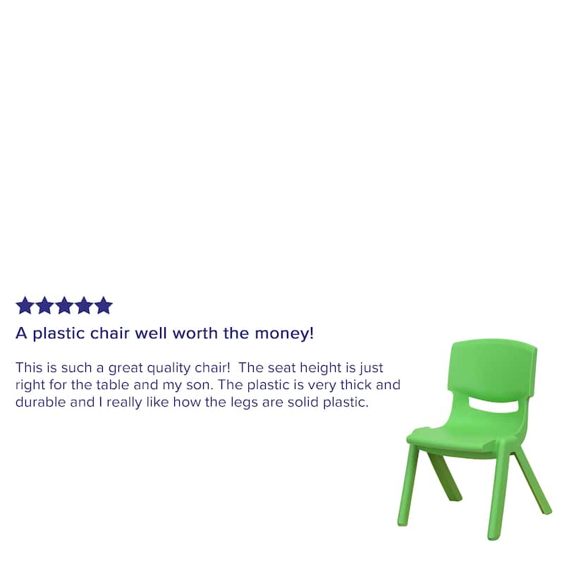 10PK Plastic Stackable Preschool Chair, 10.5" Seat Height - 14"D x 12.5"W x 20"H