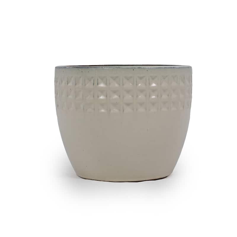 Set of 3 Ceramic Flowerpot, Modern Planter for Patio, Garden, Windowsill
