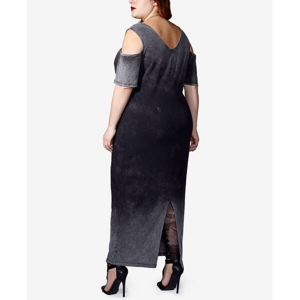 Shop Mblm Black Womens Size 3x Plus Cold Shoulder Burnout Maxi Dress Free Shipping On Orders Over 45 Overstock 27425707