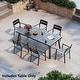 preview thumbnail 19 of 31, Pellebant Outdoor Aluminum Dining Table with Umbrella Hole for 6-8 Person Matte Black-93.9inches
