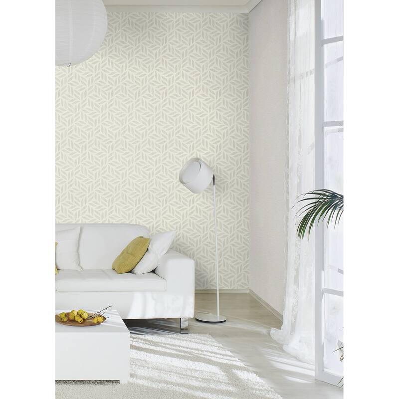 Advantage Sagano Light Grey Leaf Wallpaper
