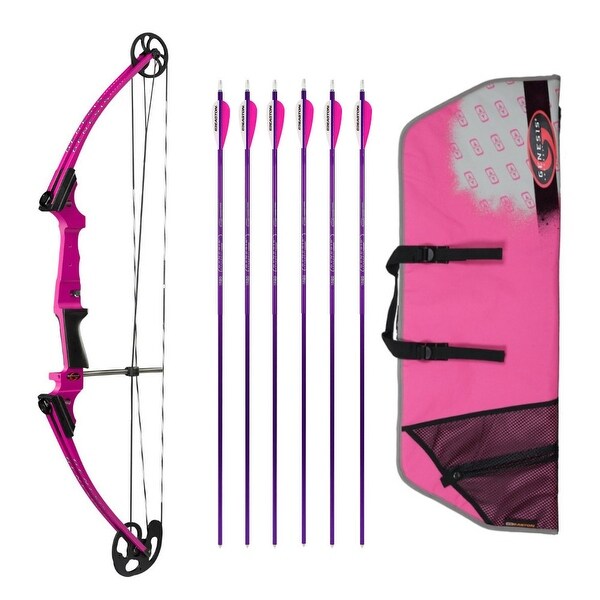 Genesis Archery Original Bow (LH, Purple) with 6 NASP Arrows