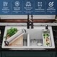 preview thumbnail 50 of 56, Karran QTWS-880 Drop-in 33 in. Double Equal 50/50 Bowl Workstation Kitchen Sink