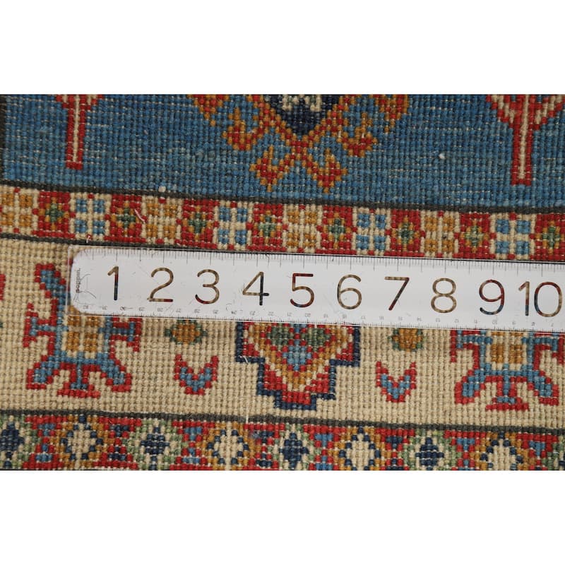 Traditional Kazak Oriental Foyer Rug Handmade Blue Wool Carpet - 2'0"x 3'0"