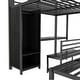 preview thumbnail 8 of 7, Metal Queen over Queen Bunk Bed, Comes with a Wardrobe, Desk, and Chairs with Storage Compartments