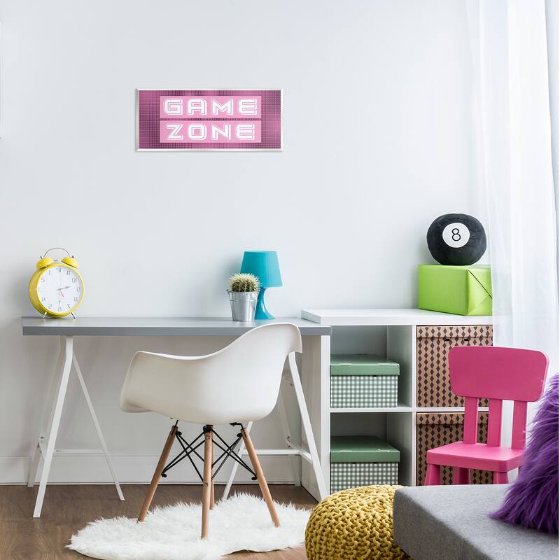 Stupell Retro Purple Game Zone Wall Plaque Art Design By Yass Naffas Designs