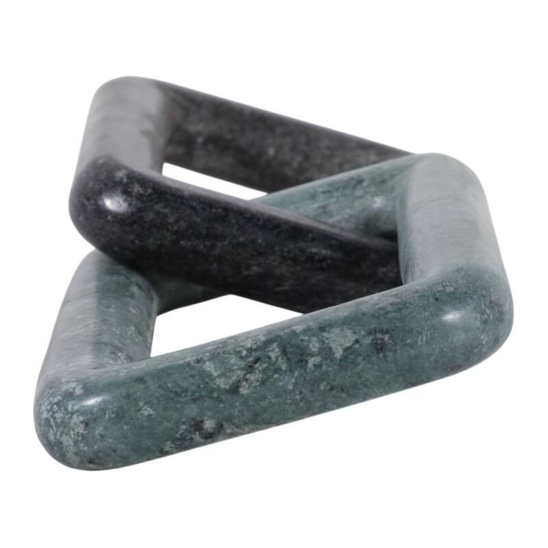 Decorative Marble Square Link Sculpture - Figurine Object