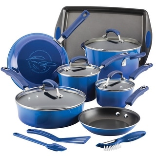 Rachael Ray Hard Enamel Nonstick 14-piece Cookware Set - Bed Bath