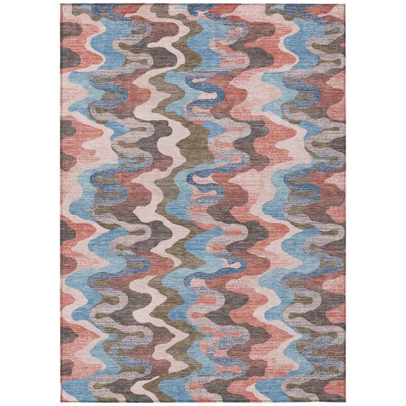 Machine Washable Indoor/ Outdoor Modern Mason Chantille Rug