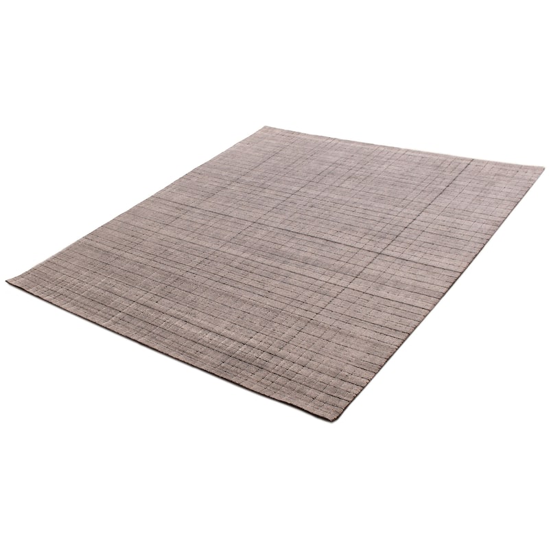 ECARPETGALLERY Hand Loomed Kashkuli Gabbeh Light Grey Silk Rug - 8'0 x 9'6