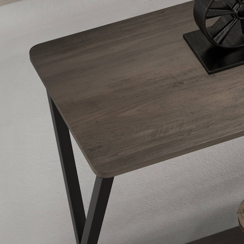33.5" Narrow Sofa Table with Storage Shelf