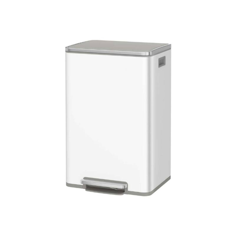 13-Gallon Trash Can with Soft-Close Lid - White