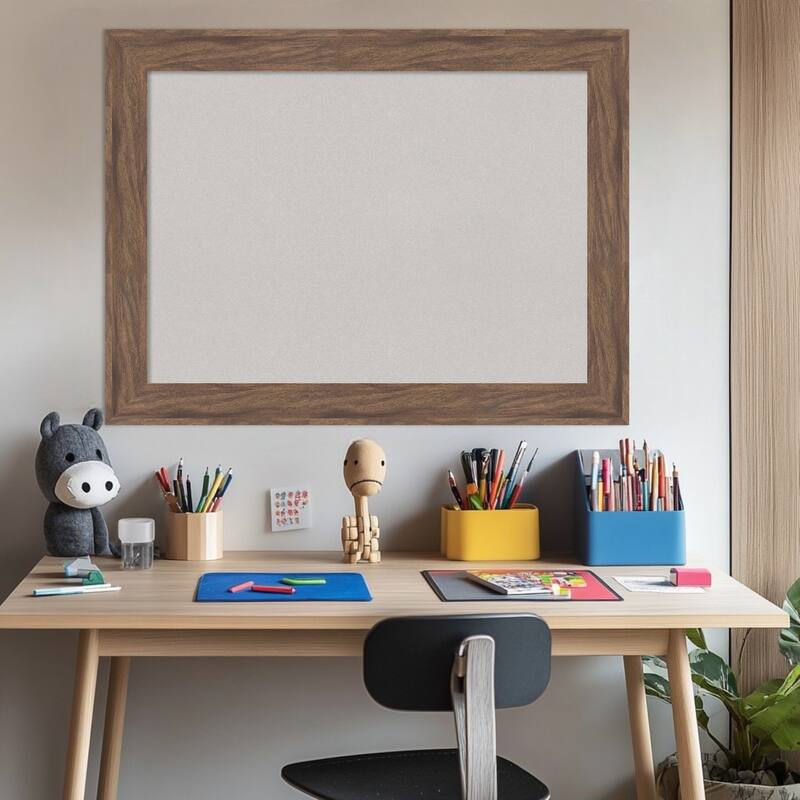 Pia Medium Brown Framed Cork Board - Bulletin Board, Organization Board, Pin Board