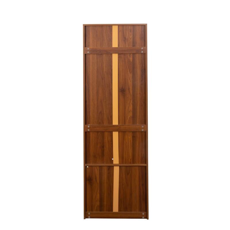 71" Tall Bookshelf with 2 Drawers & 4 Open Shelves, Modern Wood Bookcase with Storage Cabinet, Freestanding Display Bookshelves