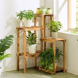 6 Tier Wood Plant Stand Holder Corner Flower Bonsai Display Rack