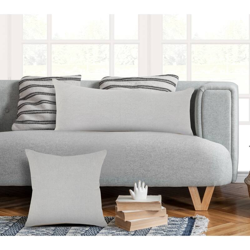 Sevita Soft Gray Solid Throw Pillow