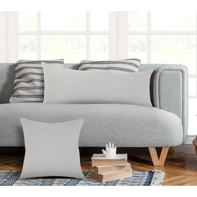 Sevita Soft Gray Solid Throw Pillow