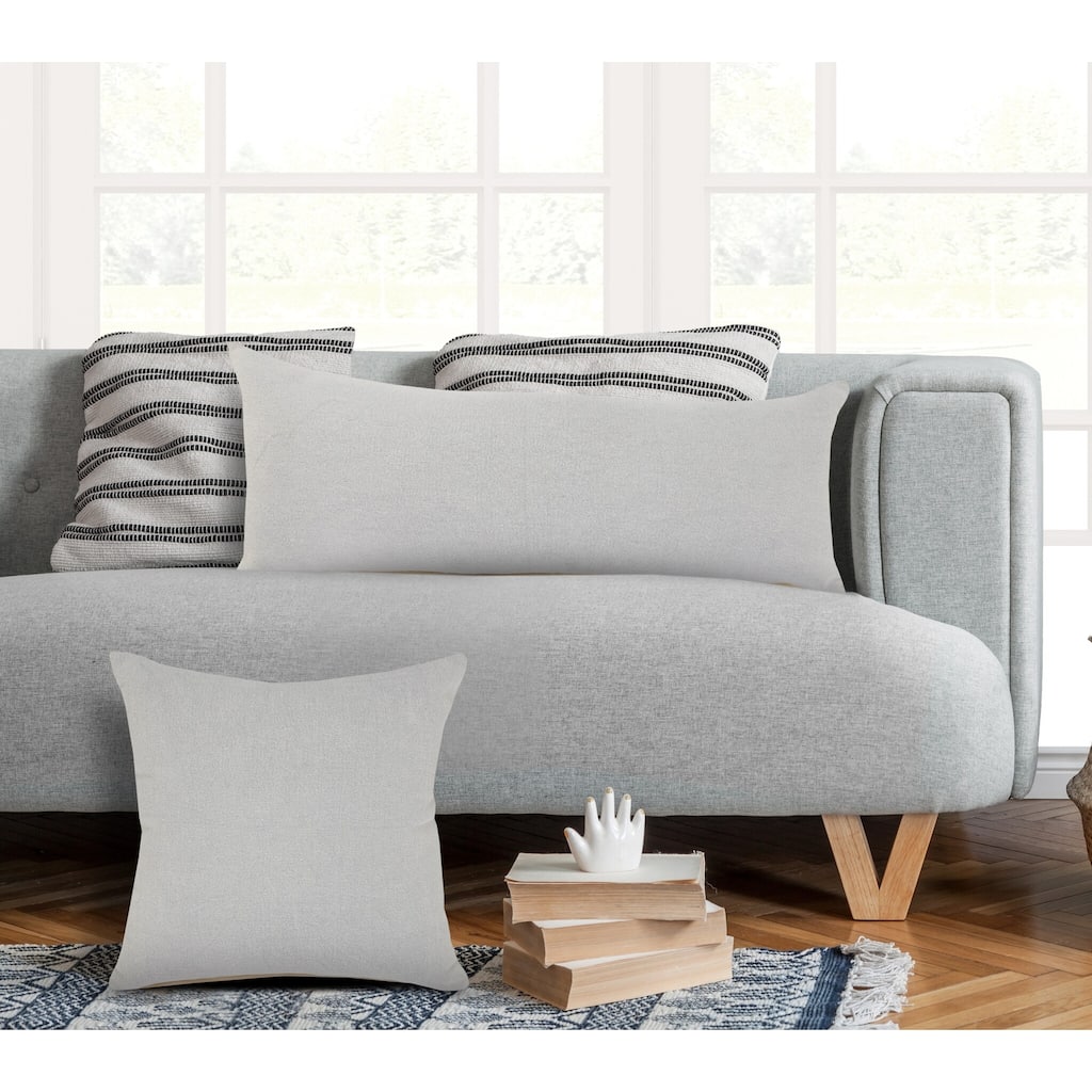 Sevita Soft Gray Solid Throw Pillow