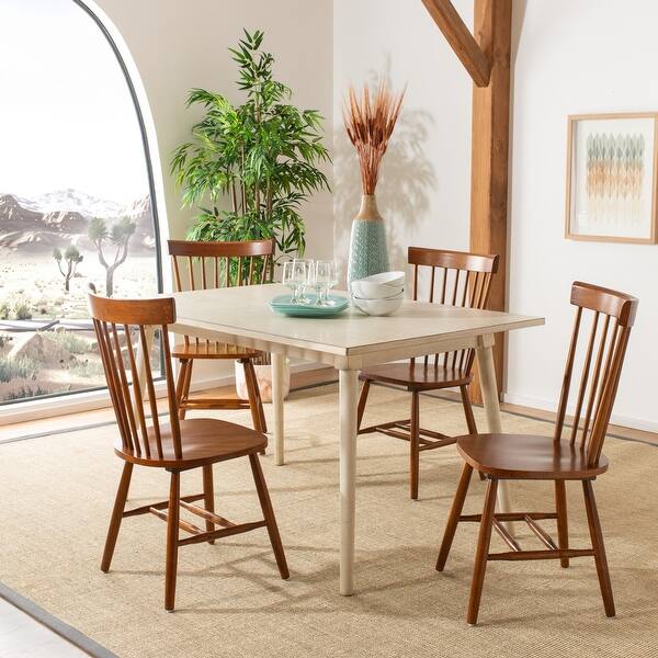 Shop Safavieh Dining Country Lifestyle Spindle Back Dark Oak Brown
