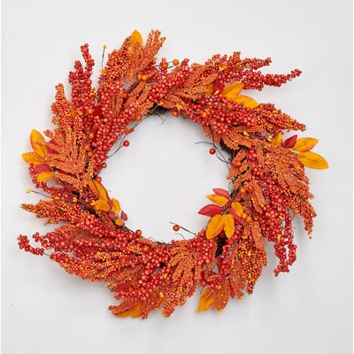 21" Fall Berries & Leaves Wreath