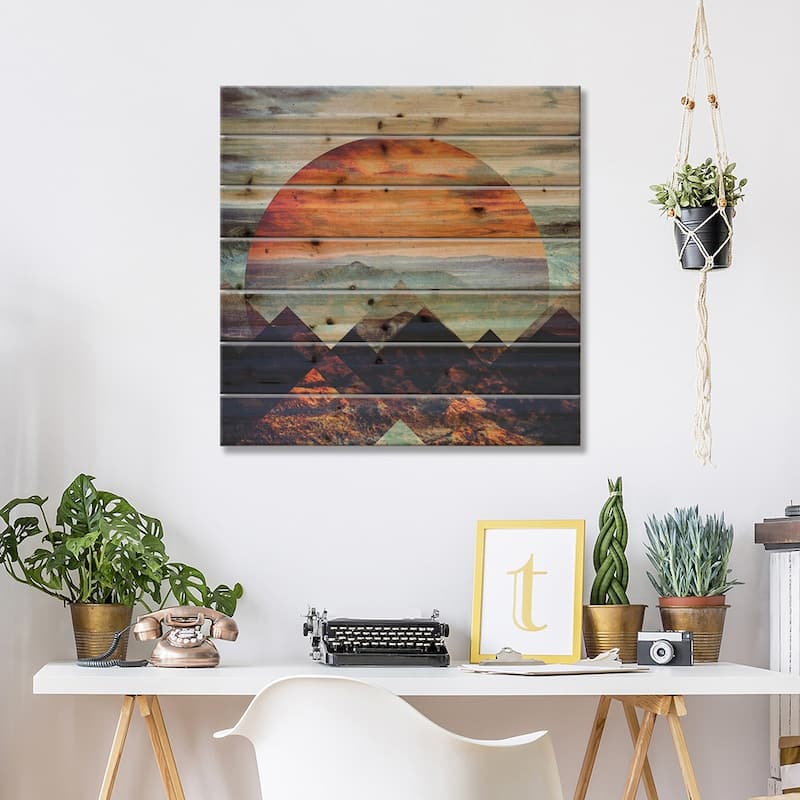 Fractions B02 Print On Wood by Seamless - Multi-Color