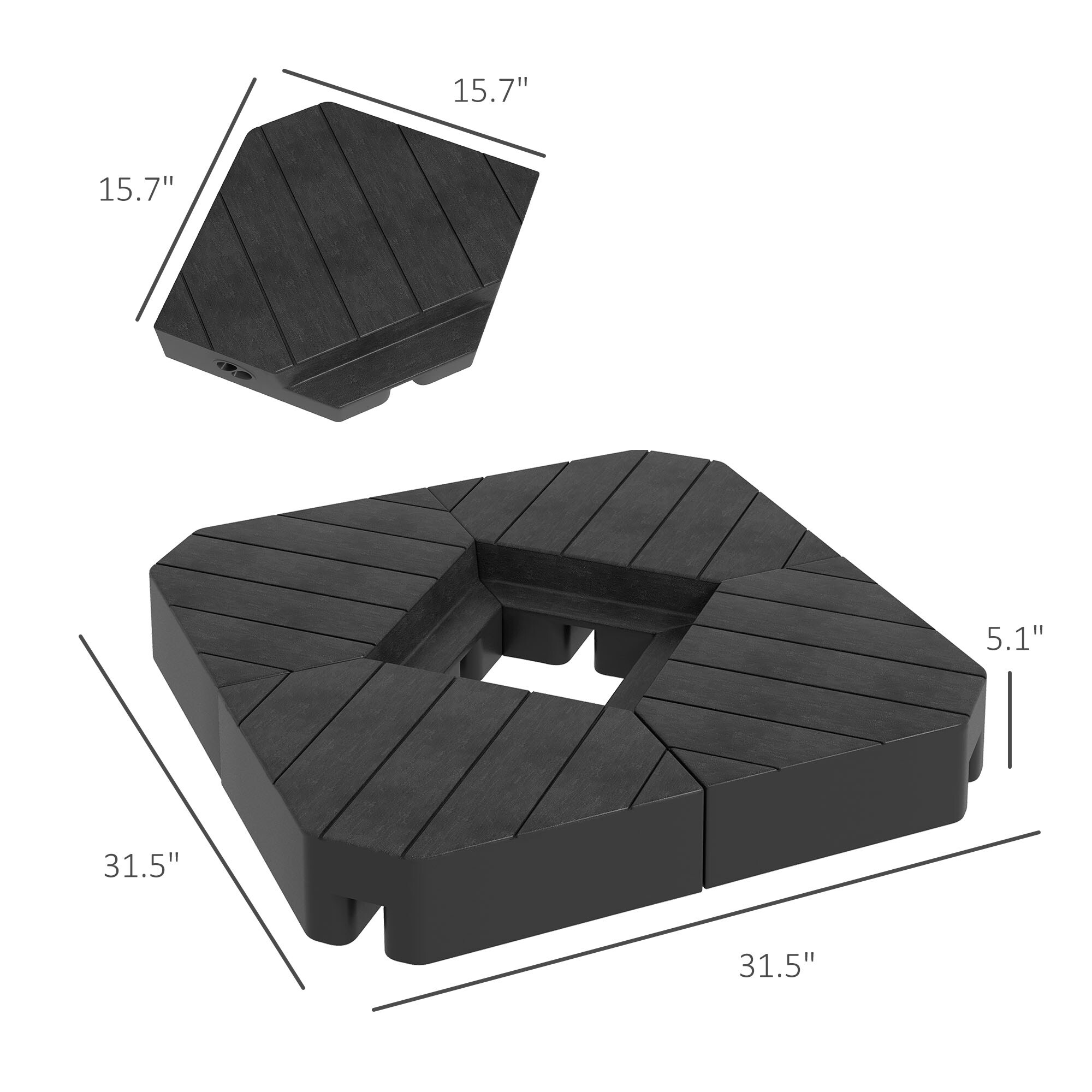 Cantilever umbrella store base weight set