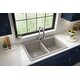 preview thumbnail 6 of 60, Karran Drop-In Quartz 34 in. 1-Hole 50/50 Double Bowl Kitchen Sink Kit