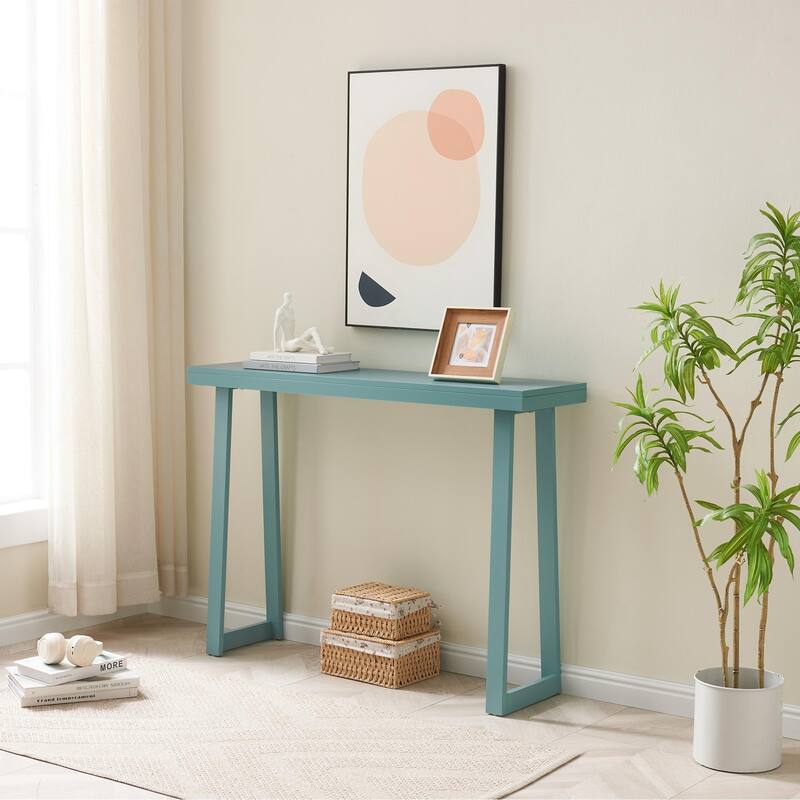 Claude Collection Wood 36" Modern Console Table with Shelf - Teal