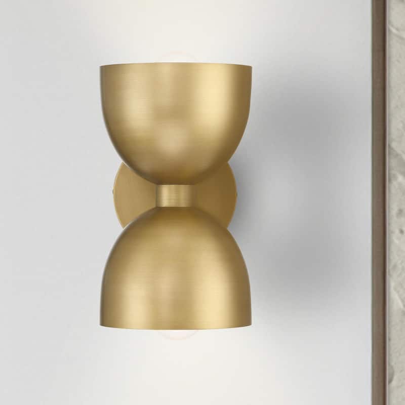 Hunter Erling 2-Light Wall Sconce - Modern, Contemporary, Transitional - Living Room, Hallway, Bedroom or Accent Lighting - Luxe Gold