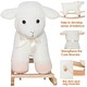 preview thumbnail 2 of 6, Rocking horse rocker with a fun pink sheep For Baby -White - 25.5" L x 11.75" W x 19.25" H
