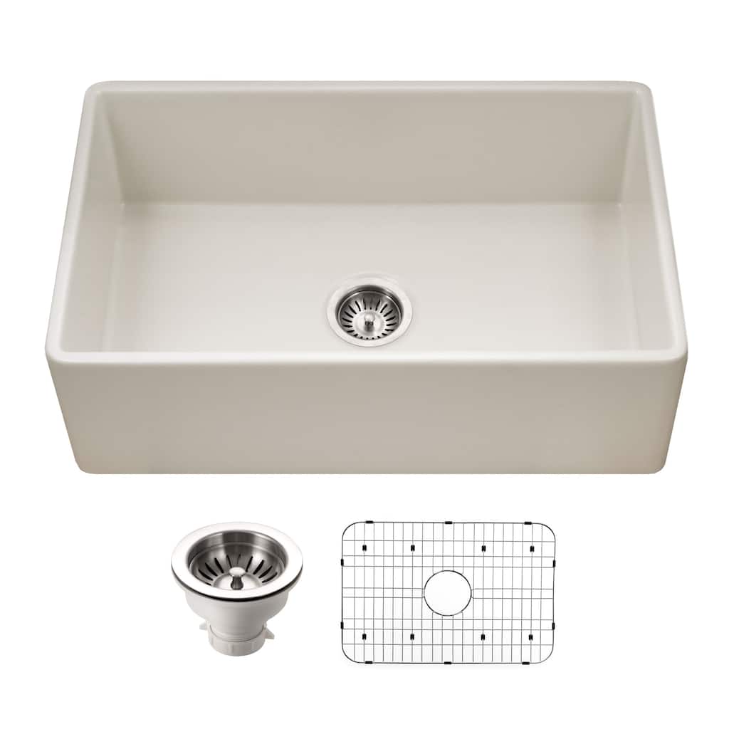 Houzer PTS-4118-C Platus 30" Farmhouse Single Basin Fireclay Kitchen