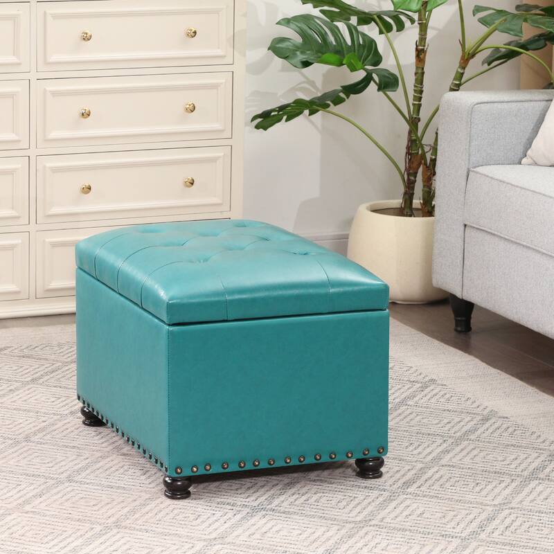 Adeco High End Classy Tufted Storage Ottoman Bench Footstool