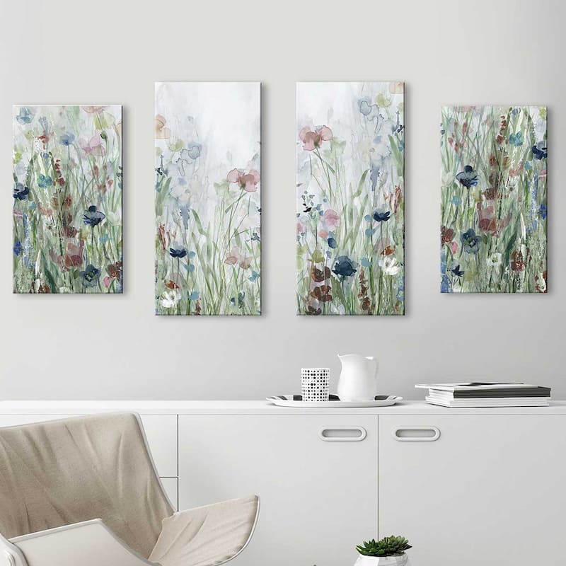 "Wildflower Fields" by Carol Robinson Print on Canvas Set of 4
