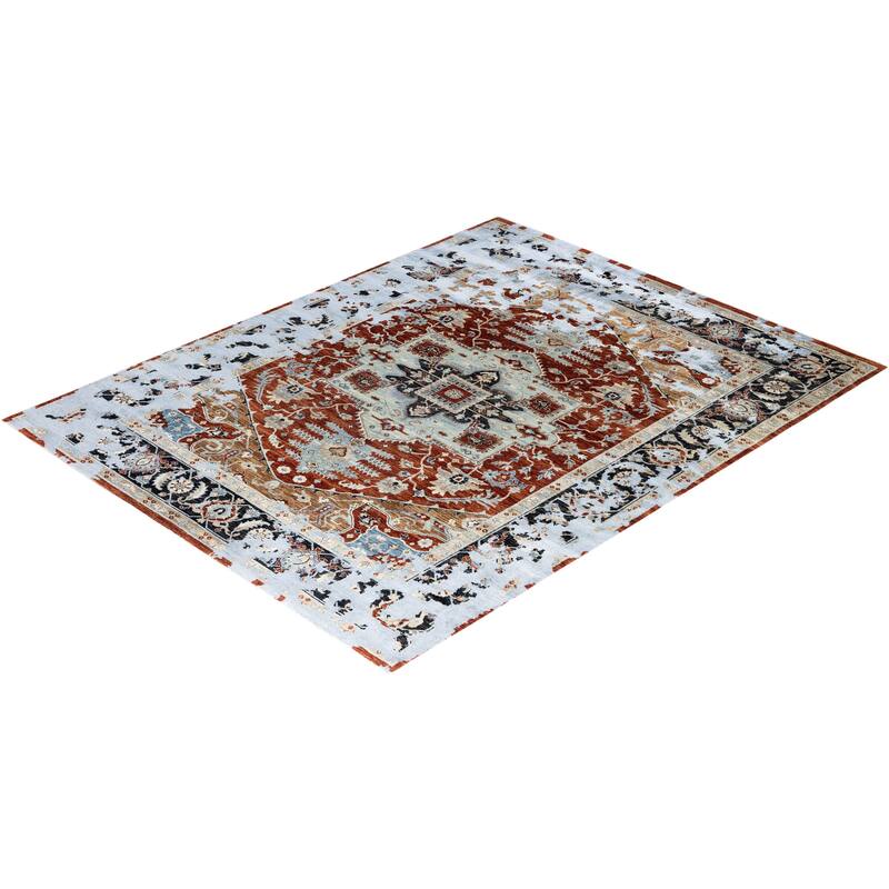 Ikat One-of-a-Kind Hand-Knotted Area Rug, Red - 8' 0" x 10' 4"