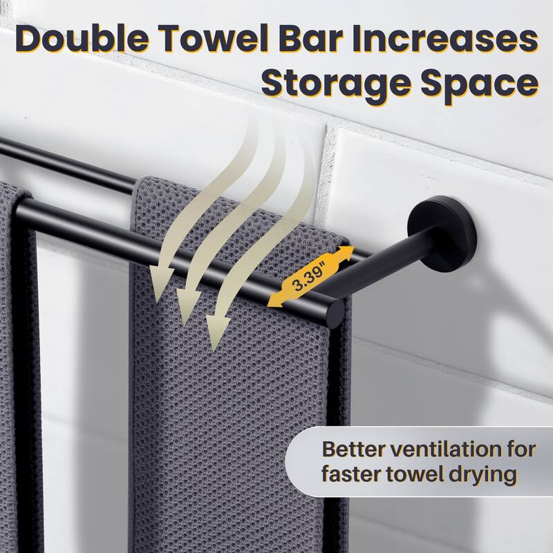 WOWOW Wall Mounted Stainless Steel Double Towel Bar