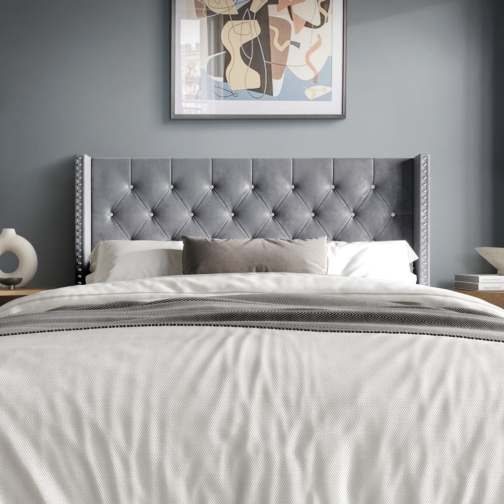 Clayfell Gretna Wingback Tufted Upholstered Headboard