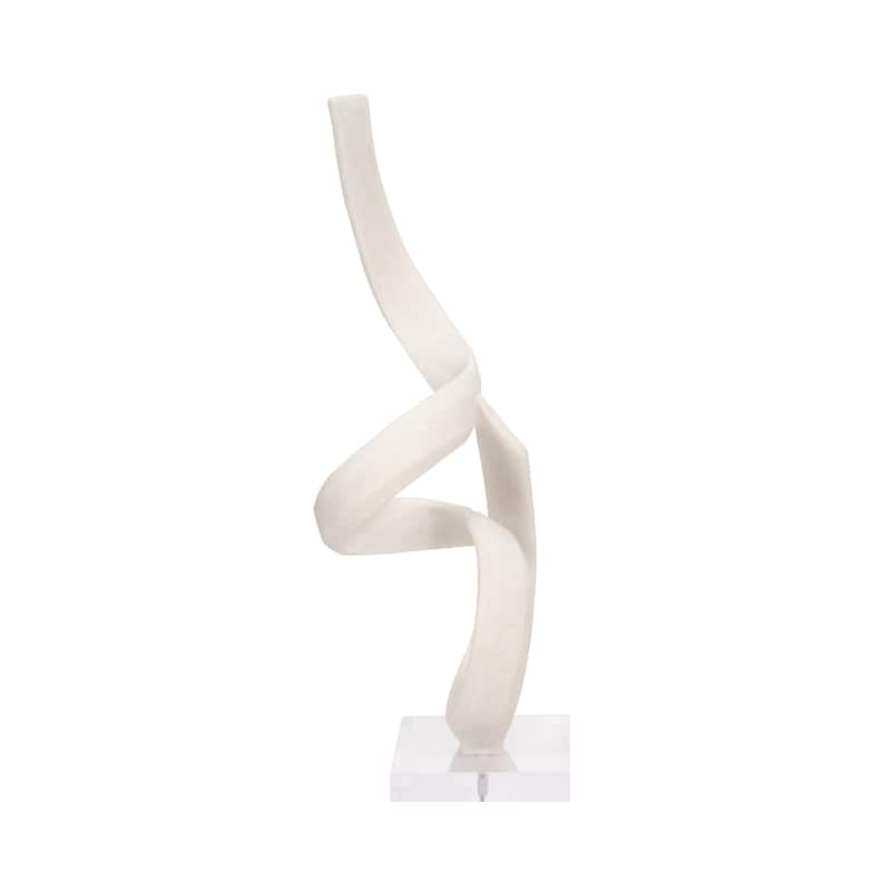 Sagebrook Home's 27" Kassani Oversized Quartz-effect Resin Statuary in White - Acrylic Decorative Object - 11" x 10" x 27"