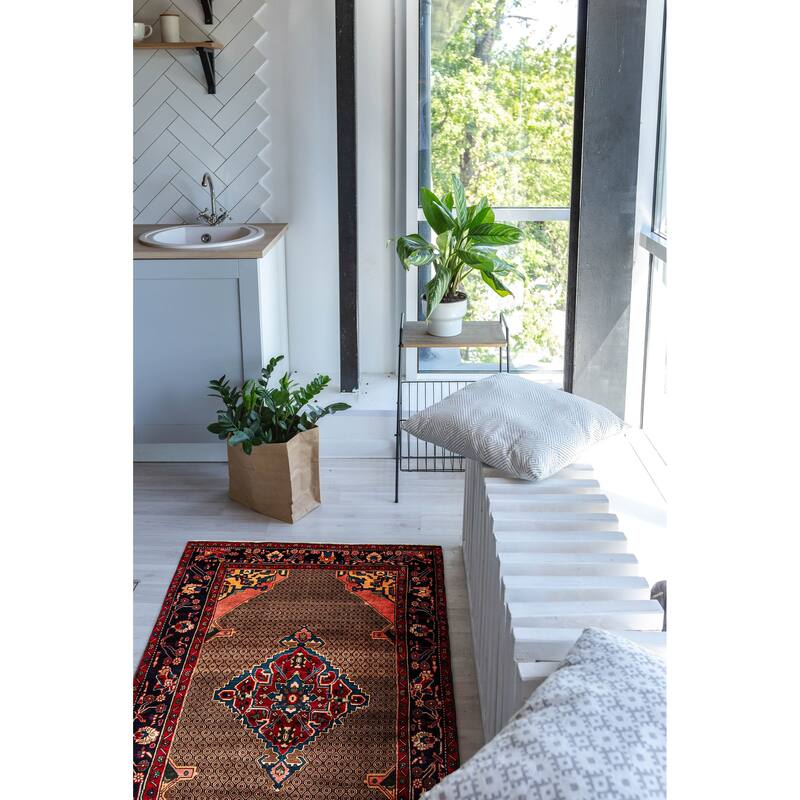 ECARPETGALLERY Hand-knotted Anatolian Vintage Brown Wool Rug - 4'11 x 9'5