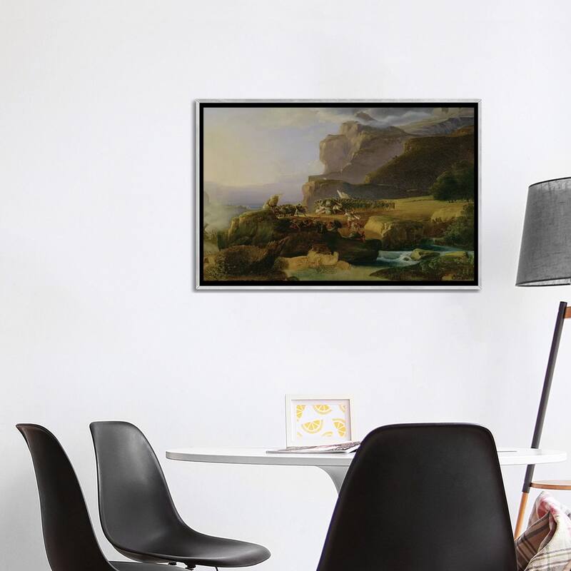 iCanvas "Battle of Thermopylae in 480 BC, 1823 " by Massimo Taparelli d' Azeglio Framed
