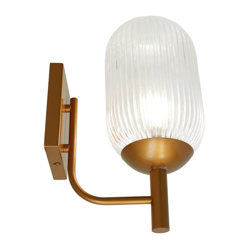 1 Light Globe Shade Shape Wall Lamp - Bronze and Clear