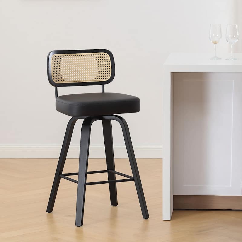 26"/29" Swivel Counter/Bar Stools with Black Bentwood Legs